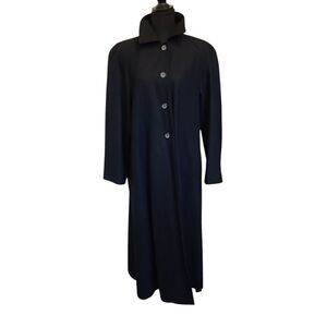 harve' bernard Elegant Black Long Coat sz 10 vintage